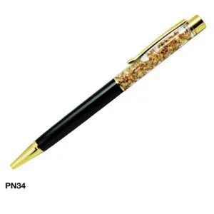 Luxury Metal Pen with Gold Flakes